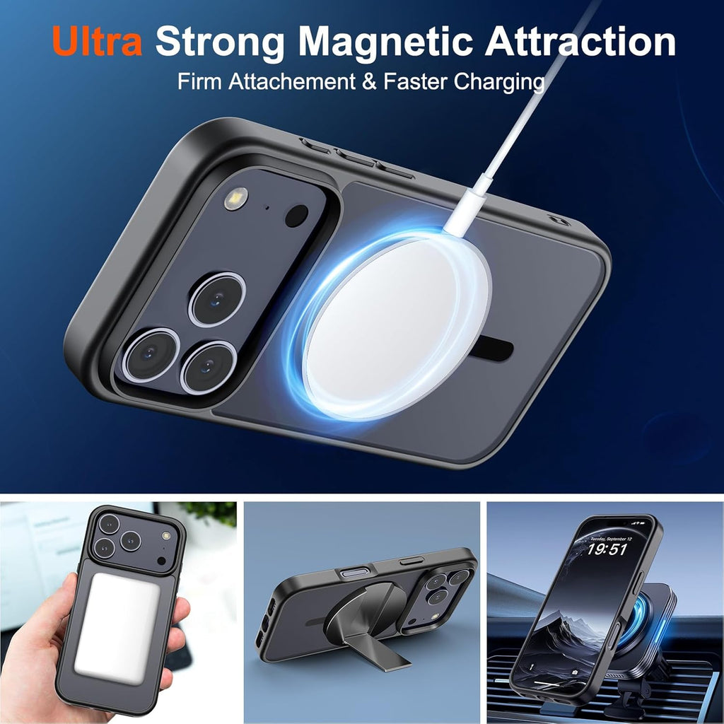 SUPFINE iPhone 17 Pro Max Case - Military Grade Drop Protection | Translucent Matte, Shockproof, Black