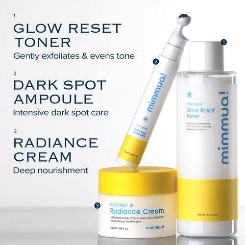 mimmua! NIACINDY Radiance Capsule Cream | Liposomal NAD + 10% Niacinamide +Thioctic Acid | Dark Spot Remover & Anti-Aging Moisturizer | Korean Clinical Formula for Radiant Skin | 50ml / 1.59 FL OZ