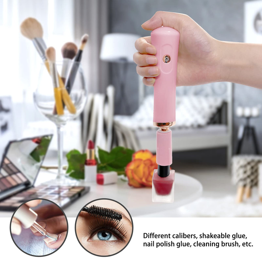 ZLMONDEE Pink Electric Nail Lacquer Shaker, Glue Shaker for Eyelash Extensions, Eyelash Lacquer Shaker, Electric Shaker Time Saving Handsfree Tool Glue Nails Polish