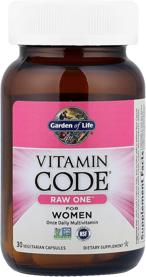 Garden of Life Multivitamin for Women - Vitamin Code Raw One, Once Daily, 30 Capsules | Gluten-Free, Probiotics
