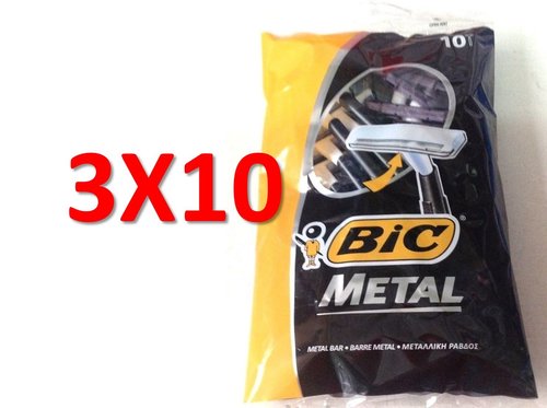 Bic Metal Disposable Men's Shaving Razors, 10-Count x 3 Packs