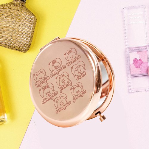 KEYCHIN Korean Pocket Mirror Korean Band Fans Gifts Korean Group Members Compact Makeup Mirror(Korean Hyunjin)