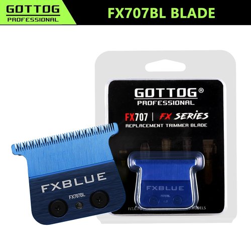 GOTTOG FX707BL Replacement Blades - Zero-Gapped for FX787 & FX726 Trimmers | Blue Color