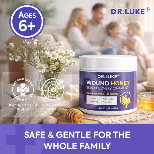Dr. Luke Manuka Honey Wound care: Medihoney Wound Gel for Minor wounds & Skin Repair - Manuka Honey Medical Grade with Akkantoin 0.5% & Vitamin E - 2.82 oz (80g)