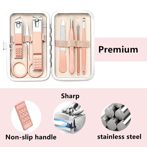 Manicure Set Women Men Nail Clipper Set Stainless Steel Toe Finger Nail Clippers Personal Care Tool with Case Travel Manicure Tool Nail Care Set Women Men Nail Grooming Kit Gifts for Mother Wife