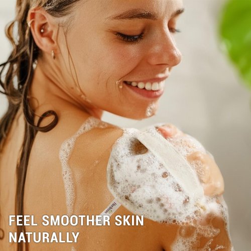 Herbvian Vietnamese Natural Loofah Exfoliating Body Scrubber Pads, 100% Plant-Based Shower Luffa Sponge, Bath Loofah for Women Men (Pack of 3)