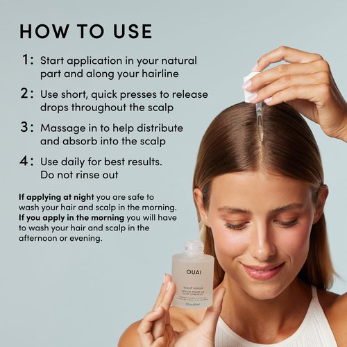 OUAI Scalp Serum - Balancing Hair Serum with Red Clover & Siberian Ginseng for Thicker Hair | 2 Fl Oz