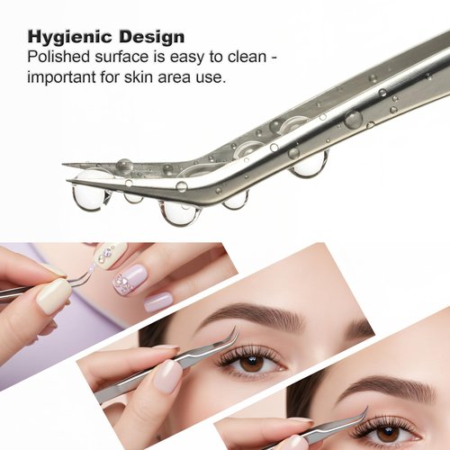 SANHOOII 4in1 Precision Stainless Steel Tweezers For Eyelash Extensions, Hair Eyebrow Remove, Blackhead removal
