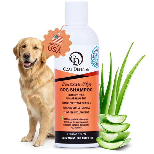Coat Defense Sensitive Skin Dog Shampoo - Hypoallergenic Formula for Allergies & Itching | 8 oz Concentrate
