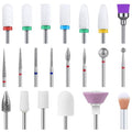 MelodySusie 21pcs Nail Drill Bit Set, Professional 3/32'' Ceramic Diamond Carbide Acrylic Gel Nail Art Tool Kit, Cuticle Remover Bit for Acrylic Gel Dip Powder, Nail Manicure Pedicure, Salon Home
