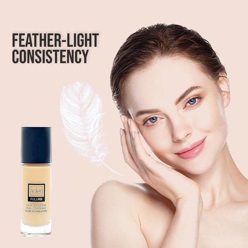 aden fluid Foundation Makeup with Nano Technology 20ml – Color Adapting, Waterproof – Foundation Full Coverage – High Definition, Long Lasting – Foundation for Mature Skin – Made in Italy