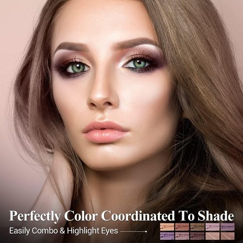 Skiennix Eyeshadow Stick - Shimmering Champagne Pink Metallic Cream Pencil | Smudge-Proof & Waterproof, 10PCS Set