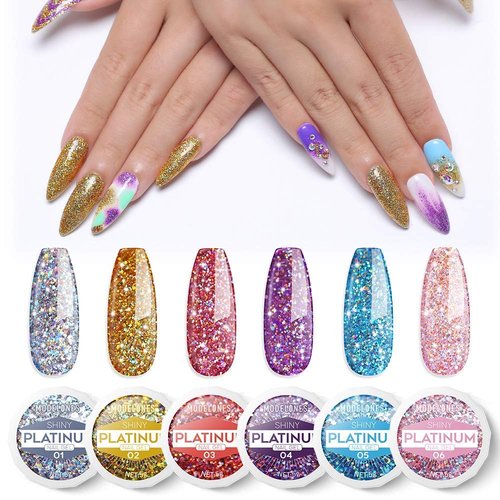 modelones Glitter Gel Nail Strengthener and Growth Clear Nail Polish Scented Nail Repair for Damaged Nails Hardener Extra Strong and Growth for Women Nail Care Natural Concealer Foundation