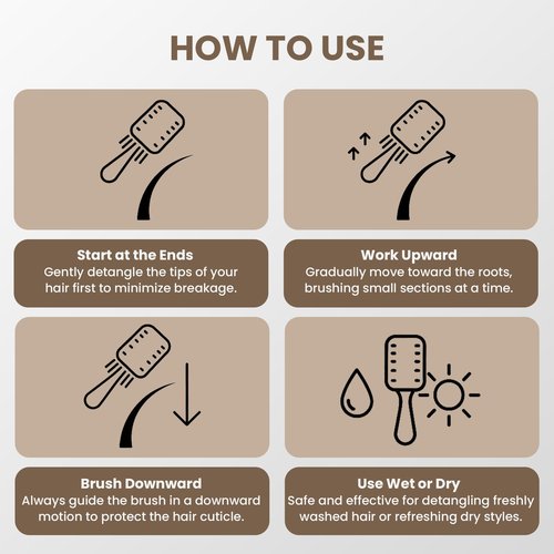 TONY ODISHO Professional Paddle Hair Brush – Cushion Brush with Tourmaline Nylon and First Cut Boar Bristles for Gentle Detangling & Natural Shine (Black, Large)