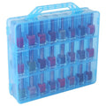 LAUQEE Universal Nail Polish Holder Gel Nail Polish Organizer Case for 48 Bottles Adjustable Dividers Space Saver,Double Sided Storage for Nail Bottles Mini Cars Threads Essential Oils (Blue)