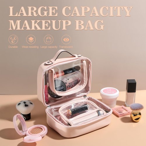 BS-MALL Premium Travel Toiletry Bag - Large Capacity, Multiple Compartments, and Durable Design for Your Daily and Travel Needs Black