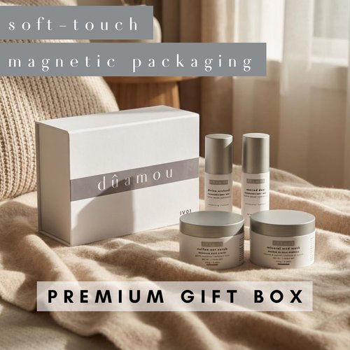 dûamou IV01 Gift Set For Women - Luxury Rejuvenating Pampering Self-care Skincare Set | Premium Gift Box with 4 Full-Size Products, Perfect Gifts for Women