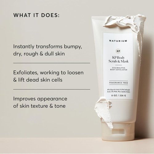 Naturium KP Body Scrub - Exfoliating Shower Scrub & Mask for Keratosis Pilaris, 8 oz
