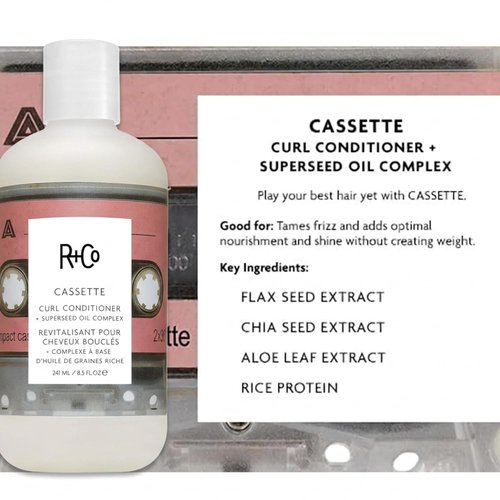 R+Co Cassette Curl Defining Conditioner - Lightweight Frizz Control & Shine - Sulfate-Free & Vegan - 8.5 oz