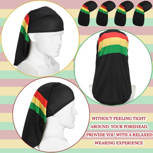 4 Pieces Unisex Dreadlock Cap Long Hair Dreads Head Wrap Sleeping Cap Hair Accessories Sleep Bonnet for Men Women(Colorful)