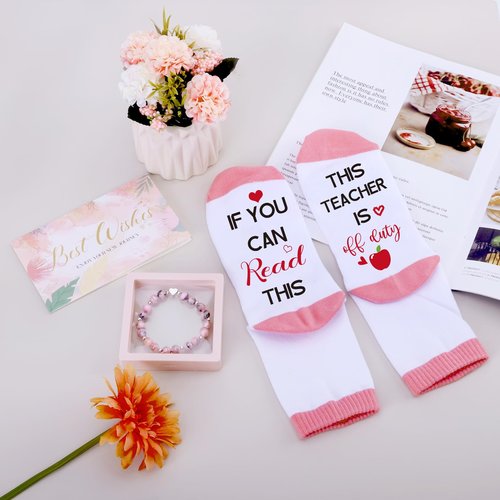IANFEPH Teacher Appreciation Gifts Teacher Valentine's Day Gifts Basket End of Year Thank You Canvas Tote Bag for Women Teachers Retirement Birthday Back to School Gift Supplies