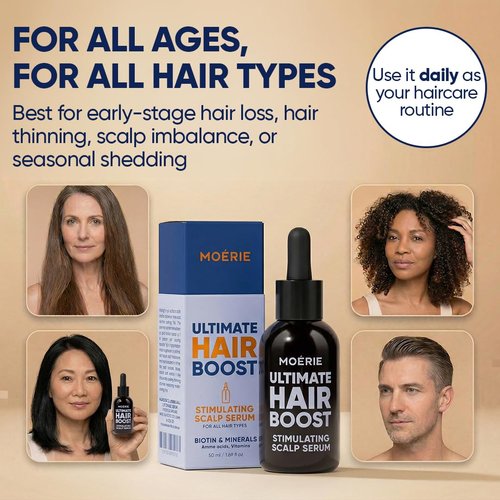 MOERIE Ultimate Hair Growth Serum - Natural Regrowth & Thickening Treatment for Women | 1.69 fl oz / 50 ml