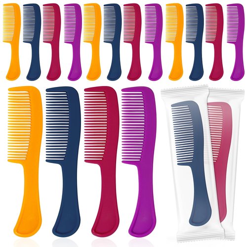 Combs Bulk Individually Wrapped Pocket Travel Hair Combs for Women, Men and Kids, Bulk Comb for Homeless Hotel Shelter Home Charity(purple, raspberry, yellow, blue, Pack of 250)