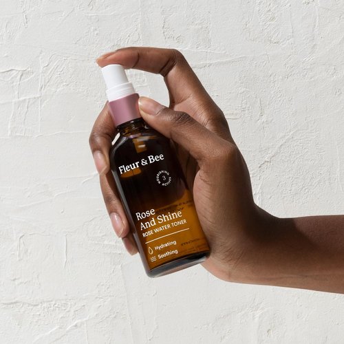Fleur & Bee Rose and Shine Rosewater Toner - Hydrating, Alcohol-Free Facial Mist for All Skin Types | 3.4 fl oz