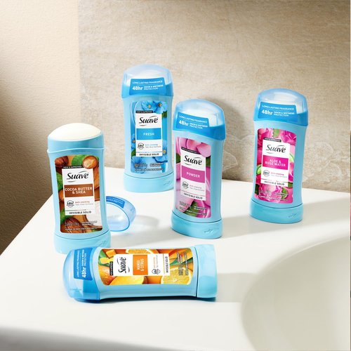 Suave Antiperspirant Deodorant for Women Variety 3-Pack – Tropical Paradise, Mango & Citrus + Everlasting Sunshine, Anti-Staining Invisible Solid, Talc-Free, 2.7 Oz Ea