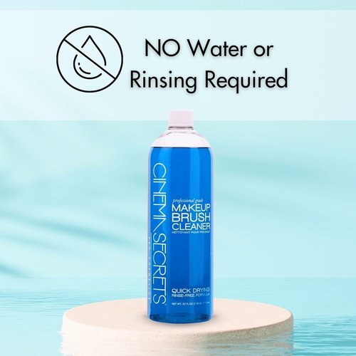 CINEMA SECRETS Professional Makeup Brush Cleaner - 32 Fl Oz | Gentle Formula for Deep Cleaning