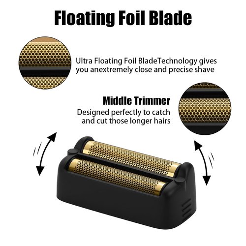 BaBylissPRO FX79RF2MB Replacement Foil & Cutters - Hypoallergenic Extra-Close Shaver Head, Matte Black
