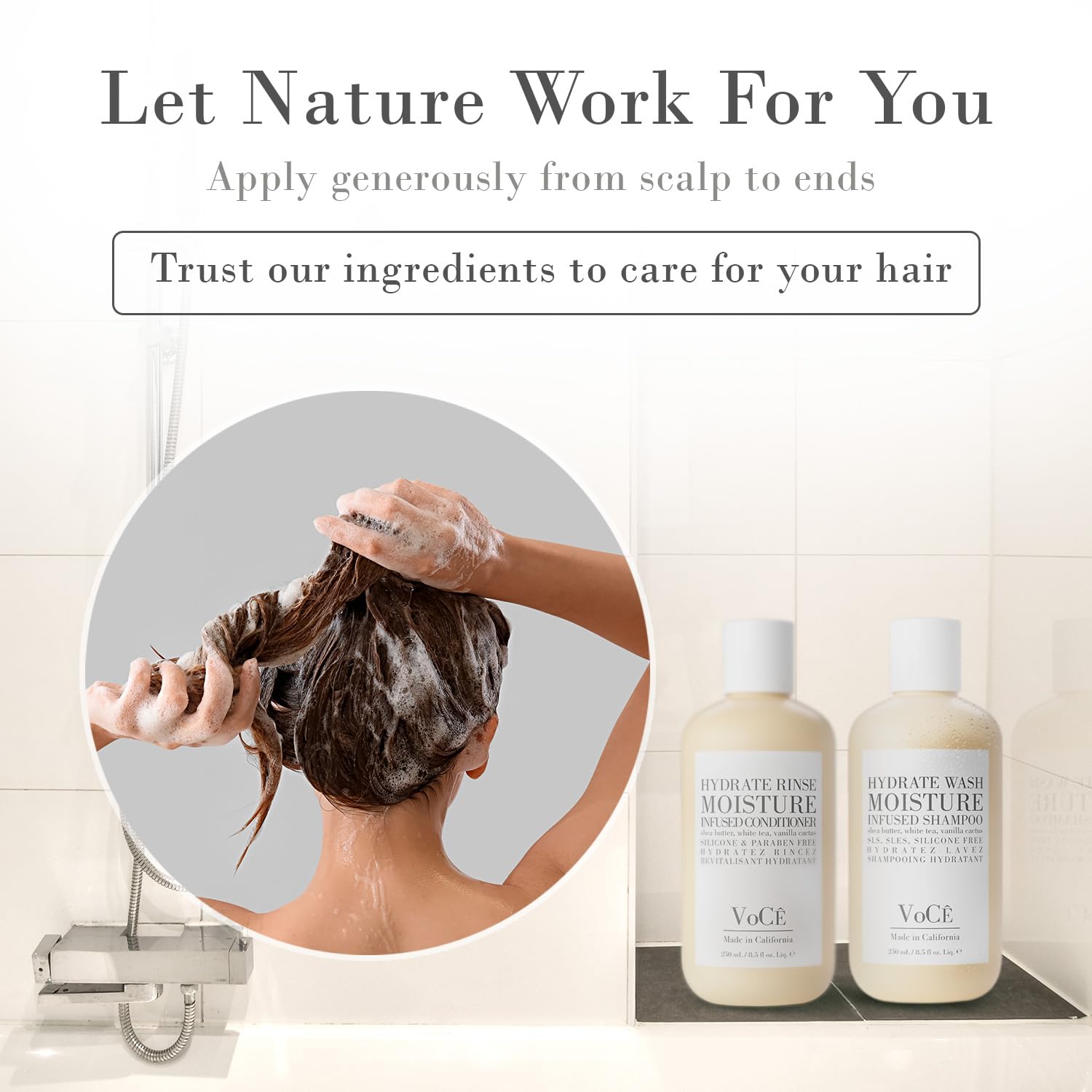 VoCÊ Haircare Natural Hydrating Conditioner - Deep Moisturizing & Anti-Frizz | Vegan Formula with Shea Butter, 8.5 oz
