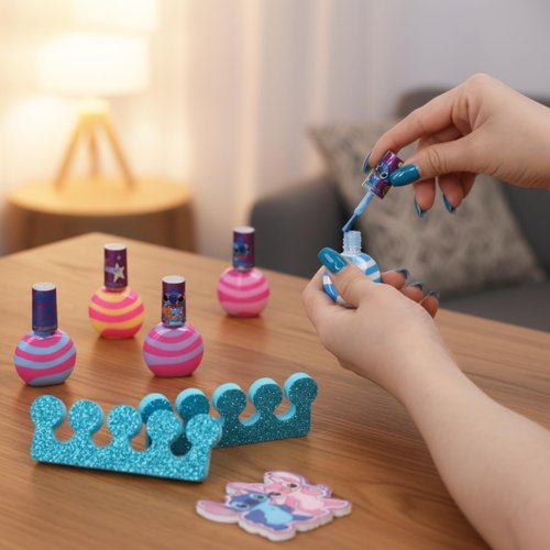 Stitch 10 Piece Swirl Nail Polish Set, Water-Based Peelable with Glittery, Shimmery and Opaque Colors, Ages 3+, By Townley Girl