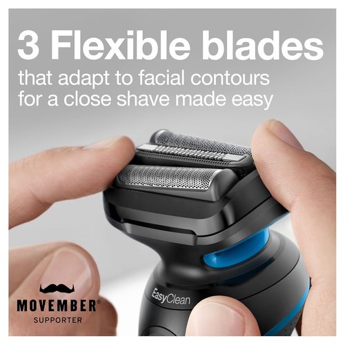 Braun Series 5 5049cs Electric Shaver - Cordless Wet & Dry Face Shaver with Beard Trimmer, Blue