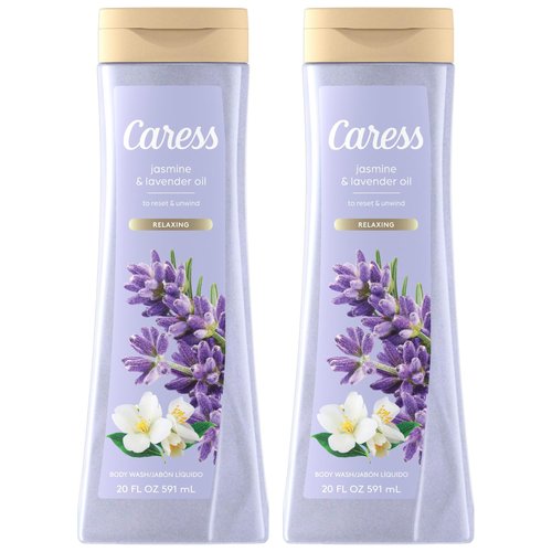 Caress Body Wash, Relaxing Jasmine & Lavender, 2-Pack – Reset & Unwind with Soft, Fragrant Skin, 20 Oz Ea