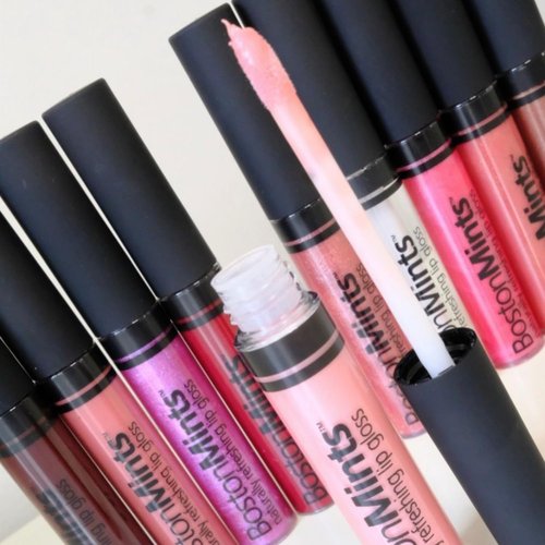 Boston Mints Plump & Shine Lip Duo Set - Plum Island Lip Gloss (.25oz) and Lip Plumper Southie Pout (.25oz) - Naturally Refreshing Vegan Lip Gloss