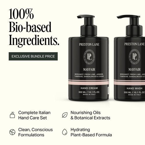 Preston Lane Hand Soap & Lotion Set, Mayfair Scent – Hydrating Hand Wash and Moisturizing Hand Cream Duo | Clean Ingredients, Vegan & Cruelty Free Bathroom and Kitchen Essentials Gift Set
