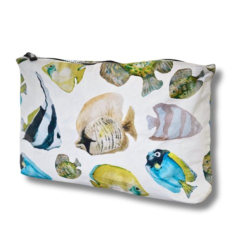 L'OLGA COLLECTION Mid Pouch|Lightweight Reusable Makeup Pouch, Toiletries |Splash-proof Cosmetic Bag, Packable & Travel Waterproof Beach Swimsuit Bathing Suit Bikini Zipper Pouch Gift for her (exotic)
