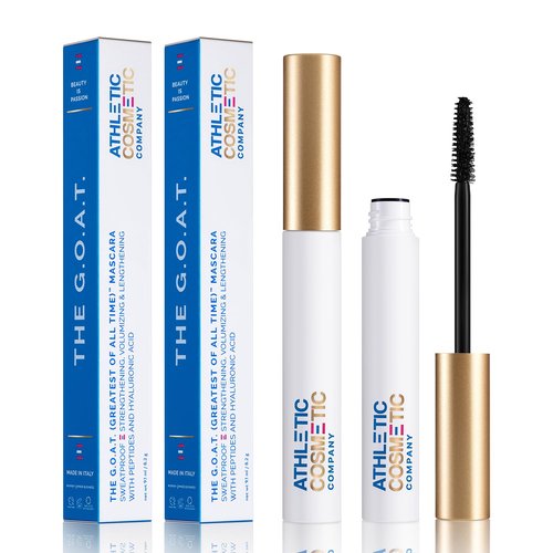 G.O.A.T Waterproof Mascara - Vegan, Nontoxic Formula with Peptides & Hyaluronic Acid for Volumizing Lashes