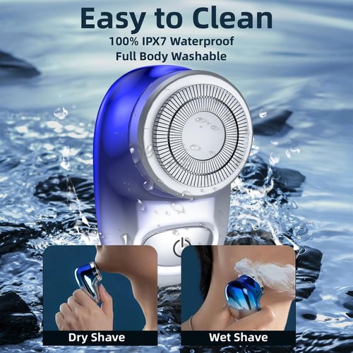 Skiennix Mini Electric Shaver - Portable Rechargeable Waterproof Razor for Men & Women | Travel-Friendly Design