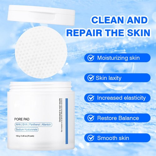 Regine Switzerland Pore Texture Pads - Deep Cleansing & Pore Refining | 70 Count (5.46oz) for Oily & Acne-Prone Skin