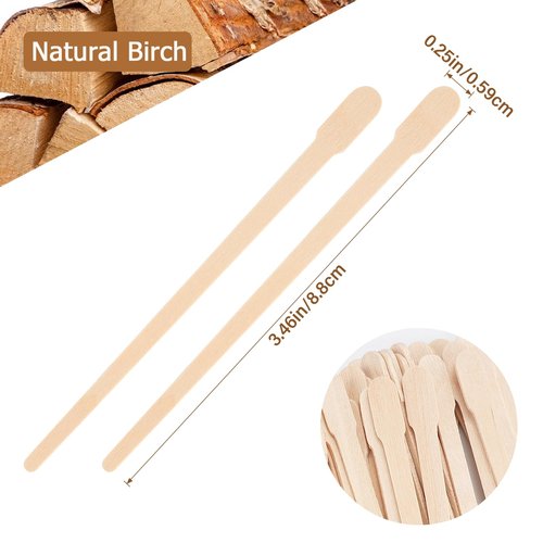 MMonDod Wooden Eyebrow Waxing Sticks with Handle, Small Wood Wax Sticks, Wax Sticks for Hair Removal, Wax Spatulas Craft Applicator Sticks for Eyebrow, Lip, Nose Waxing (1200 Pcs)