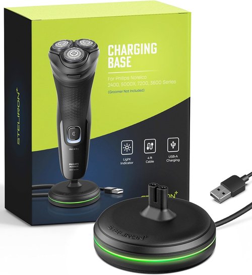 Philips Norelco Charging Stand - Dock with LED Light Indicator & USB Cable for Models 2400, 5000X, 7200, 3600
