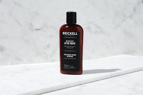 Brickell Men's Products Instant Relief Aftershave for Men, Natural and Organic Soothing After Shave Balm to Prevent Razor Burn, 4 Ounce, Scented