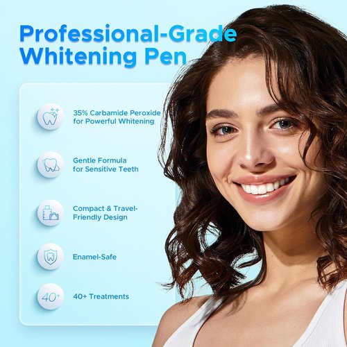 Teeth Whitening Pen (6 Pack) Professionally Stain Removal Teeth Whitening Gel Formula,No Sensitivity, Enamel Safe, Travel-Friendly Teeth Whitening Gel Pen, Gentle Formula