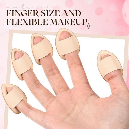 Gerrii 72 Pcs Finger Powder Puff Mini Makeup Sponge Soft Beauty Makeup Blender Puff for Foundation, Face Powder, Under Eye Setting, Concealer, Repair Cream, Cosmetic Tool (Skin Color)
