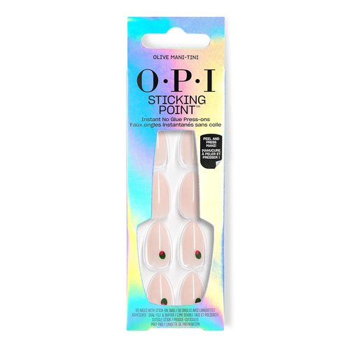 OPI Sticking Point - Instant No Glue Press On Nails | 30 Count with Adhesive Tabs | Short Round, Almond & Squoval Shapes