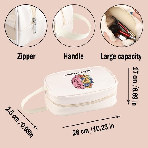 G2TUP Neuroscience Gift The Brain Whisperer Makeup Bag Neuroscience Cosmetic Bag Neuroscientist Science Gift Neurology Nurse Zipper Travel Pouch (The Brain Whisperer TM)