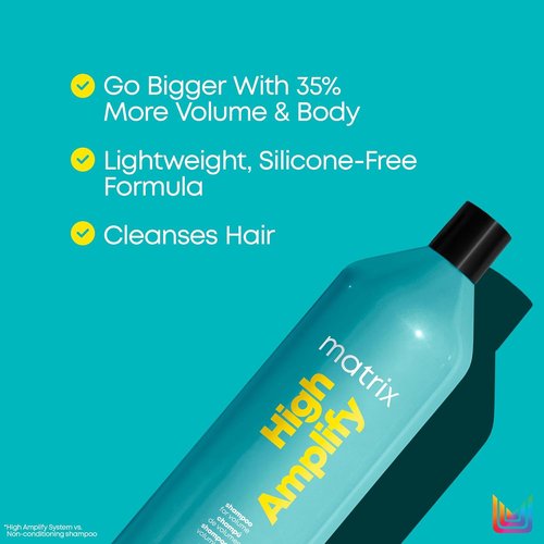 Matrix High Amplify Volumizing Shampoo - Instant Lift & Lasting Volume for Fine, Thin Hair