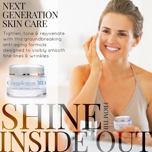 Complexion MD Advanced Anti-Wrinkle Cream - Clinically Tested Multi-Peptide & Hyaluronic Acid - Hypoallergenic Face Moisturizer for All Skin Types - 1 Ounce